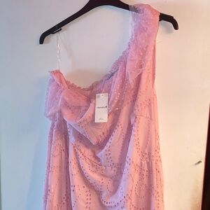 Elegant Pink One-Shoulder Dress